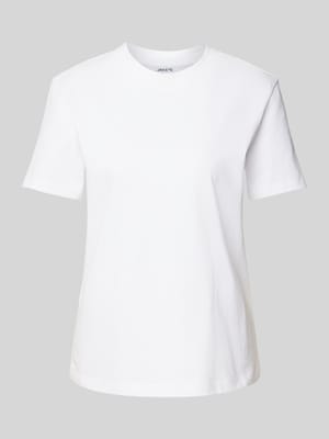 T-shirt met geribde ronde hals Shop The Look MANNEQUINE