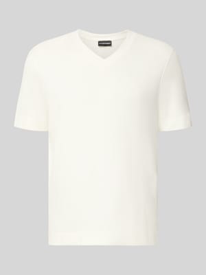 T-Shirt aus Modal-Mix mit V-Ausschnitt Shop The Look MANNEQUINE