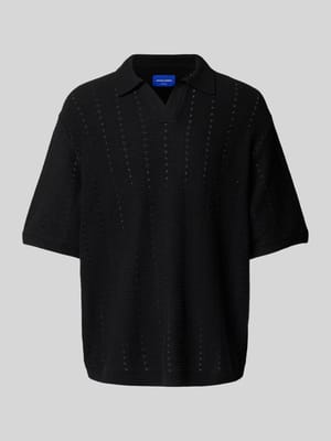 Relaxed Fit Poloshirt mit Lochmuster Modell 'PAROS' Shop The Look MANNEQUINE