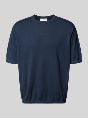 Regular Fit Strickshirt aus Baumwoll-Leinen-Mix Modell 'BERG SUN' Shop The Look MANNEQUINE