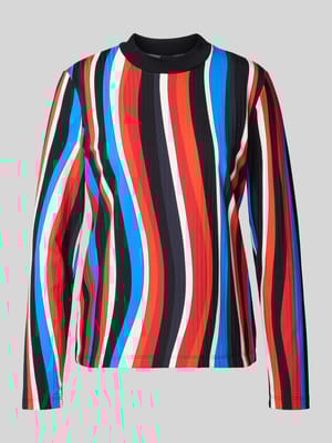 Shirt met lange mouwen met elastische ronde hals Shop The Look MANNEQUINE