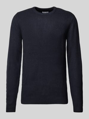 Gebreide pullover met ronde hals, model 'LEWIS' Shop The Look MANNEQUINE