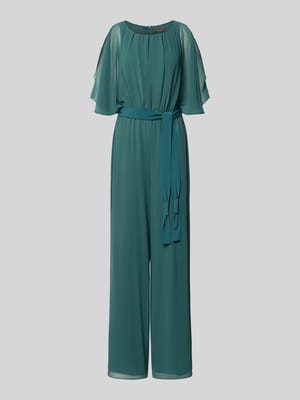 Kombinezon z lejącego materiału z wiązanym paskiem Shop The Look MANNEQUINE