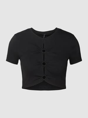 Cropped T-Shirt mit One-Shoulder-Träger Modell 'FREJA' Shop The Look MANNEQUINE