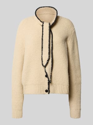 Strickjacke mit Schluppe und Knopfverschluss Shop The Look MANNEQUINE