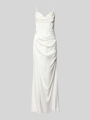 Avondjurk van satijn met plooien Shop The Look MANNEQUINE