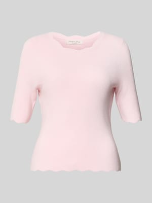 Strickshirt aus Viskose-Mix mit Rüschenkragen Shop The Look MANNEQUINE