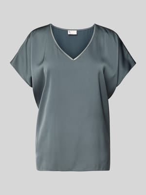 Regular Fit Blusenshirt mit V-Ausschnitt Shop The Look MANNEQUINE