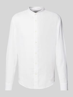 Regular Fit Leinenhemd mit Stehkragen Modell 'TAROK' Shop The Look MANNEQUINE