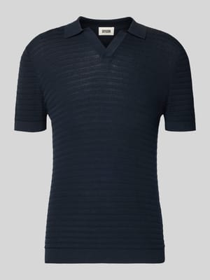 slim fit knitwear-poloshirt met structuurpatroon model 'BRAIAN' Shop The Look MANNEQUINE