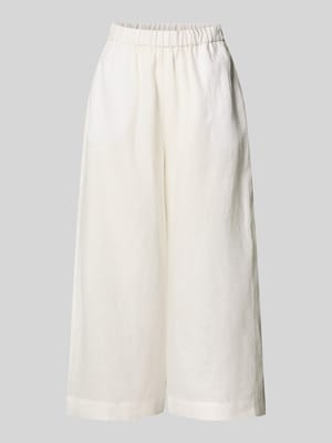 Wide leg linnen broek met elastische band, model 'MINNIE' Shop The Look MANNEQUINE