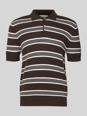 Koszulka polo z mieszanki bawełny i lyocellu z dodatkiem kaszmiru, z prążkowanymi wykończeniami Shop The Look MANNEQUINE