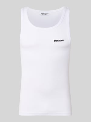 Tanktop in Ripp-Optik mit Logo Shop The Look MANNEQUINE