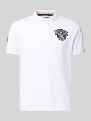 Regular Fit Poloshirt mit Label-Patches Shop The Look MANNEQUINE