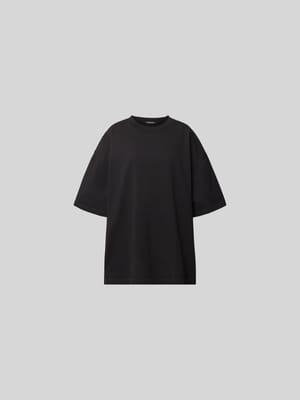 T-Shirt mit geripptem Rundhalsausschnitt Shop The Look MANNEQUINE