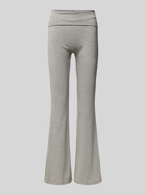 Flared stoffen broek met elastische band Shop The Look MANNEQUINE