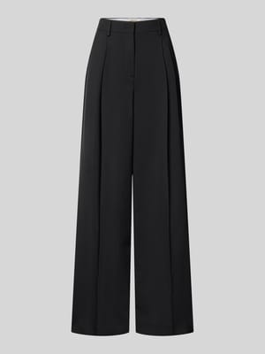 Regular Fit Weite Hose aus reiner Schurwolle Modell 'OVVIO' Shop The Look MANNEQUINE