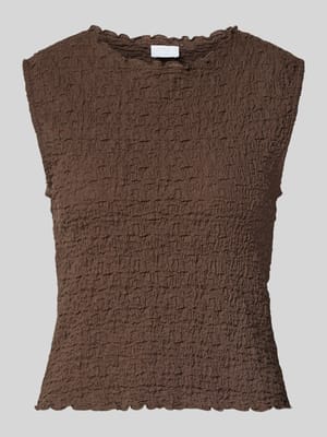 Top mit Strukturmuster und Rundhalsausschnitt Shop The Look MANNEQUINE
