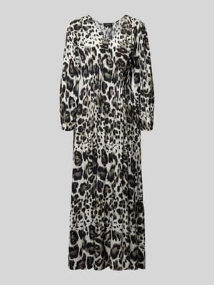 Maxikleid aus Viskose mit Volantsaum Shop The Look MANNEQUINE