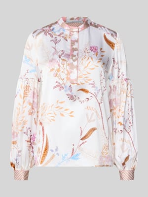 Bluzka jedwabna o kroju regular fit z listwą guzikową model ‘Sienna’ Shop The Look MANNEQUINE