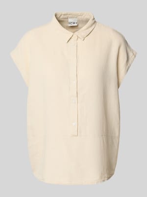 Regular fit blouse van een mix van linnen en viscose met knoopsluiting Shop The Look MANNEQUINE