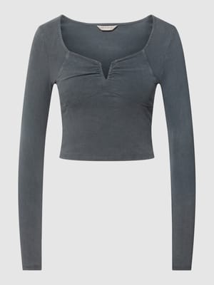 Kort shirt met lange mouwen en hartvormige hals Shop The Look MANNEQUINE