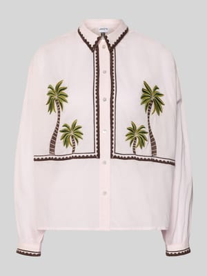 Regular fit overhemdblouse met florale stitching Shop The Look MANNEQUINE