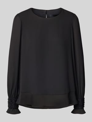 Regular Fit Bluse mit Perlen und Rundhalsausschnitt Shop The Look MANNEQUINE