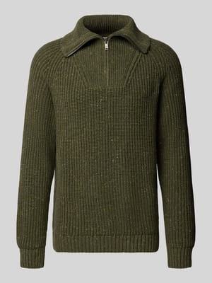Troyer o kroju regular fit z mieszanki bawełny i wełny Shop The Look MANNEQUINE