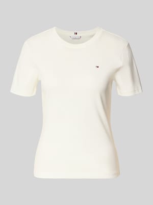 Slim Fit T-Shirt aus reiner Baumwolle Shop The Look MANNEQUINE