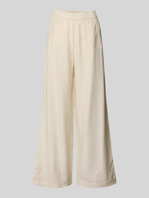 High waist stoffen broek met elastische band, model 'Disa' Shop The Look MANNEQUINE