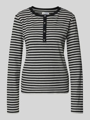 Shirt met lange mouwen met henley-kraag Shop The Look MANNEQUINE