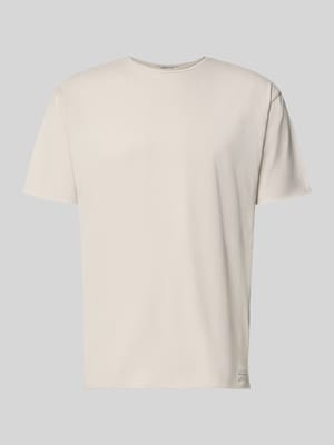 t-shirt z okrągłym dekoltem i zrolowanym brzegiem Shop The Look MANNEQUINE