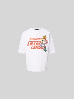 Loose Fit T-Shirt aus reiner Baumwolle Shop The Look MANNEQUINE