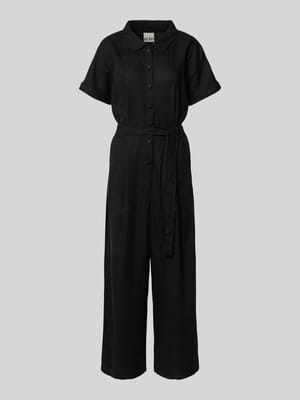 Jumpsuit aus Leinen-Mix mit Bindegürtel Modell 'LINNO' Shop The Look MANNEQUINE