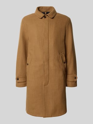 Lange wollen jas met kentkraag Shop The Look MANNEQUINE