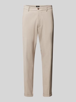 Tapered fit stoffen broek met ceintuurlussen, model 'CIBODO' Shop The Look MANNEQUINE