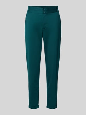 Slim fit stoffen broek met vaste omslag aan de pijpen, model 'NANNI' Shop The Look MANNEQUINE