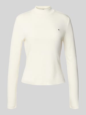 Bluzka z długim rękawem o kroju slim z czystej bawełny Shop The Look MANNEQUINE