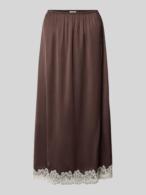 Midirock aus Viskose mit Spitzenbesatz Shop The Look MANNEQUINE