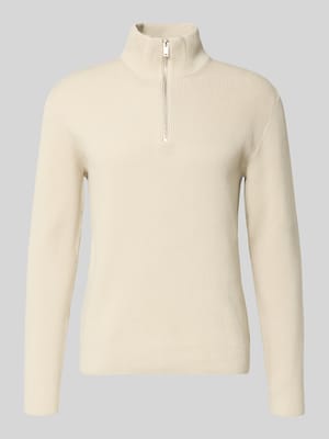 Strickpullover mit Stehkragen und Reißverschluss Shop The Look MANNEQUINE