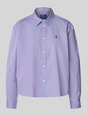 Regular fit overhemdblouse met logostitching Shop The Look MANNEQUINE