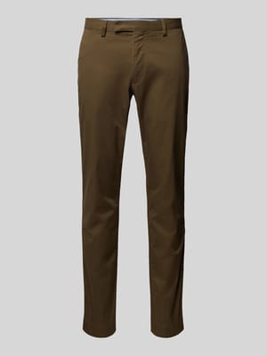 Slim stretch fit chino met riemlussen Shop The Look MANNEQUINE