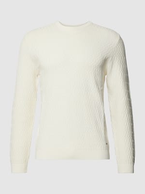 Gebreide pullover met structuurmotief, model 'Fabion' Shop The Look MANNEQUINE