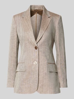 Slim fit blazer van linnen met klepzakken Shop The Look MANNEQUINE