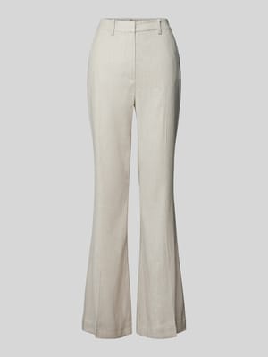 Spodnie lniane rozkloszowane z elastycznym pasem model ‘Ria Miranda’ Shop The Look MANNEQUINE