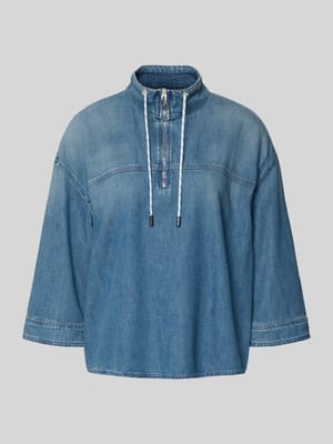 Jeansshirt mit Stehkragen und Reißverschluss Shop The Look MANNEQUINE