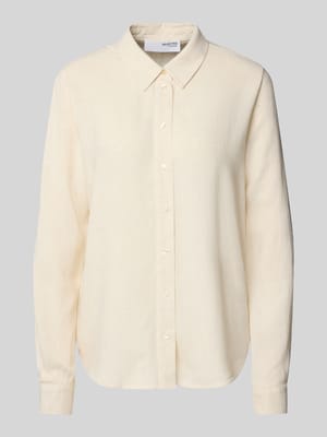 Regular Fit Bluse aus Viskose-Leinen-Mix Modell 'VIVA' Shop The Look MANNEQUINE