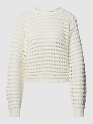 Gebreide pullover met ajourpatroon, model 'Crochet2' Shop The Look MANNEQUINE