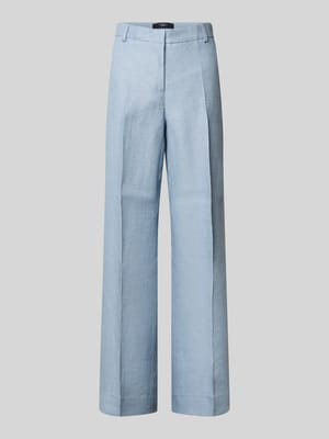 regular fit straight leg pantalon van puur linnen model 'MALIZIA' Shop The Look MANNEQUINE